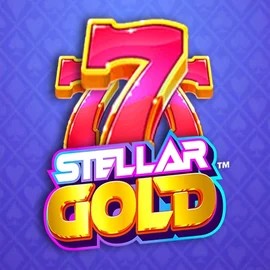 Stellar Gold slot logo by Snowborn Games at Leprezone Casino