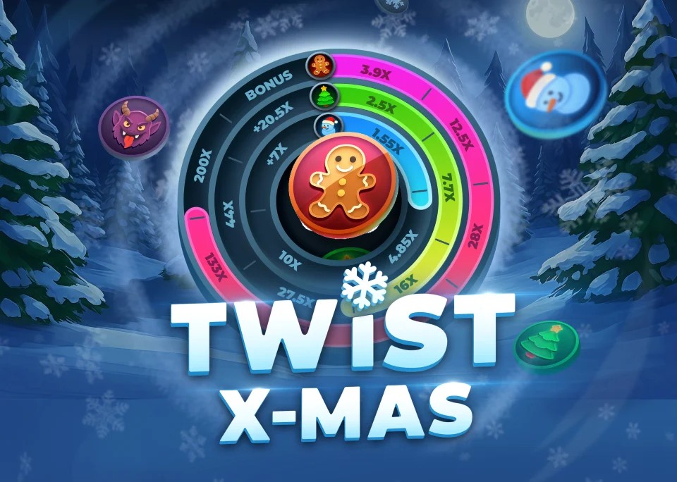 Twist X-mas slot logo by InOut at Leprezone Casino